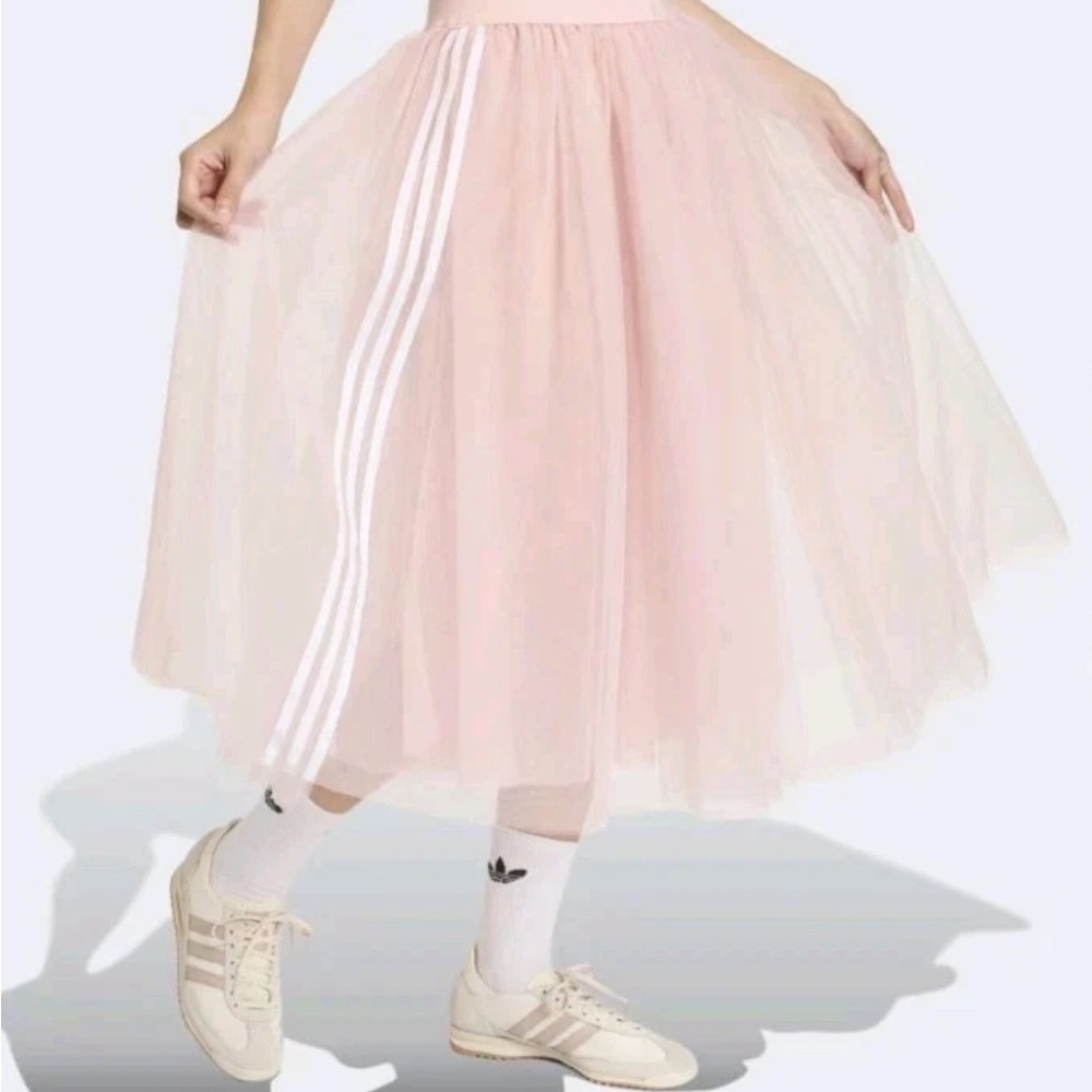Adidas Pink Tulle Midi Skirt NWT